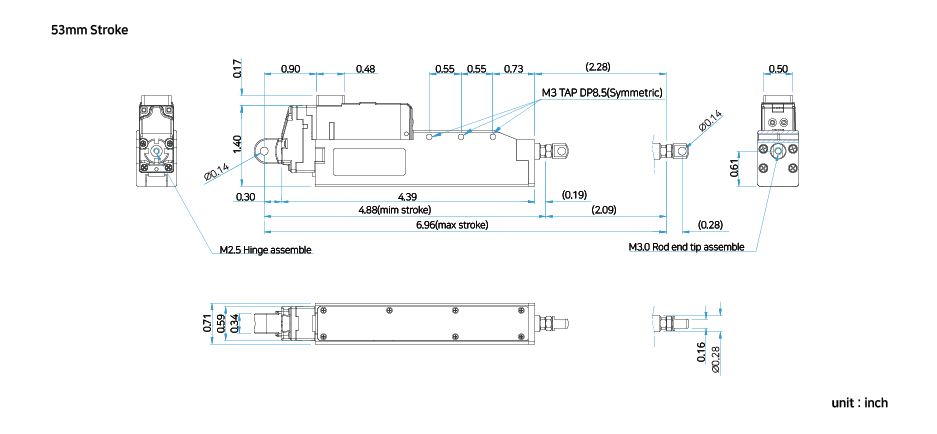 제원 12Lfxx53 inch mightyZAP Micro Linear Actuator