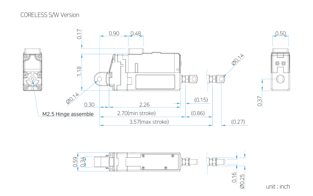 Limit Switch Lineup 제원inch22mm coreless mightyZAP Micro Linear Actuator