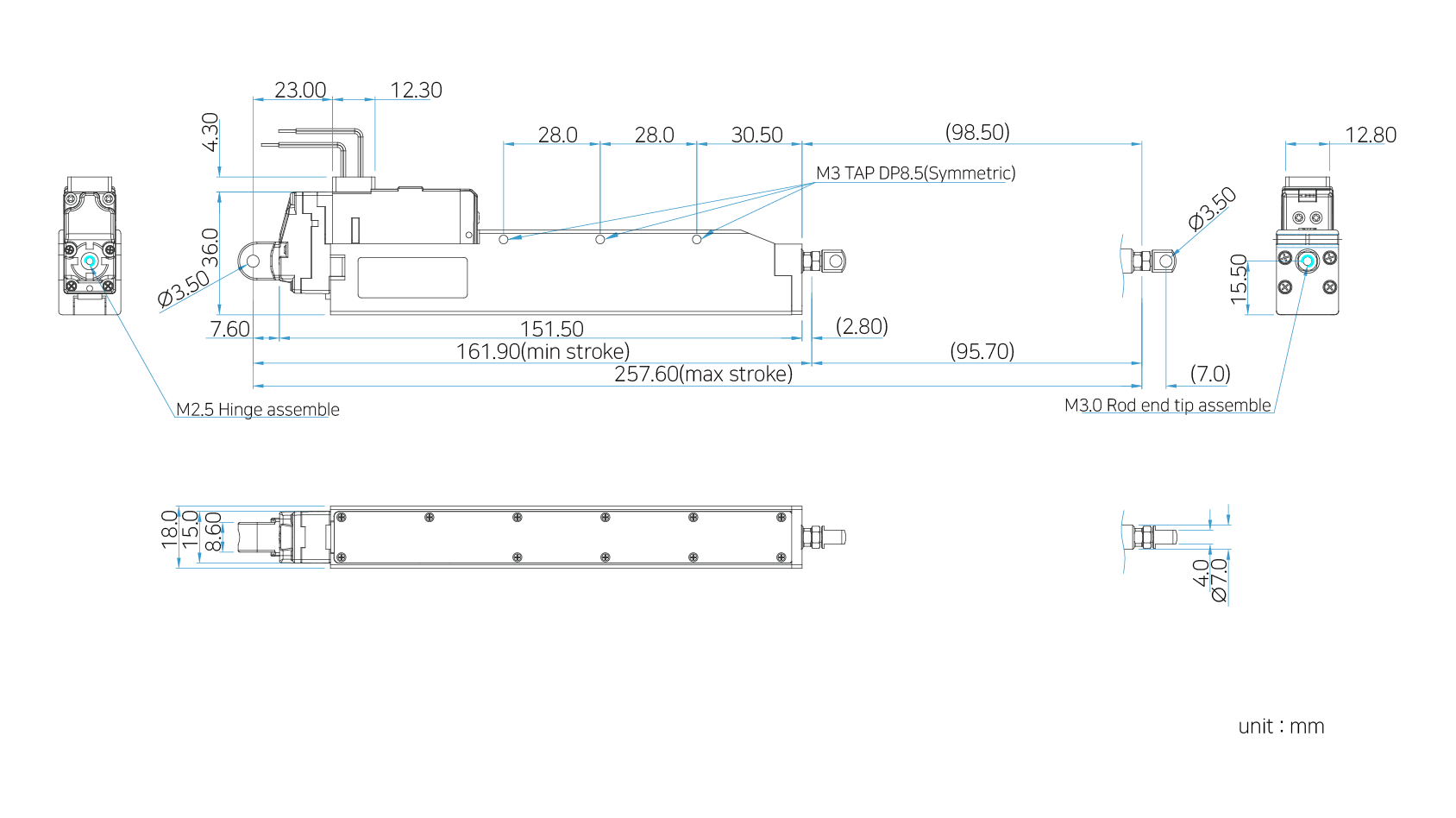 12Lbxx100mm mightyZAP Micro Linear Actuator