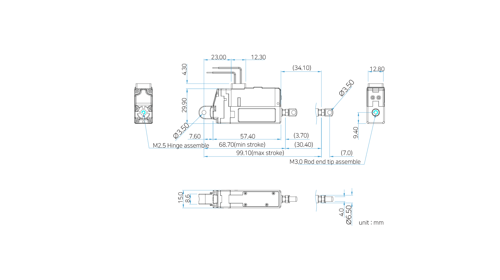 12Lbxx30mm mightyZAP Micro Linear Actuator